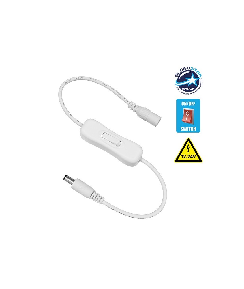 GloboStar® 73301 Διακόπτης On-Off Λευκός DC 12-24V Max 120W